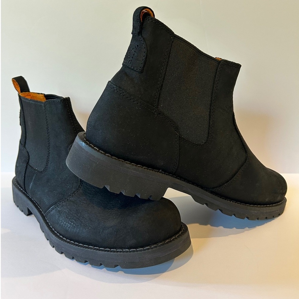 Timberland Redwood Falls Chelsea Boots Black Full Grain Leather Mens 9 A44NU